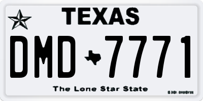 TX license plate DMD7771