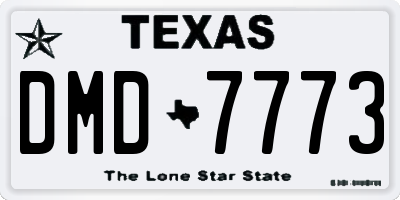 TX license plate DMD7773