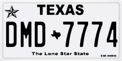 TX license plate DMD7774