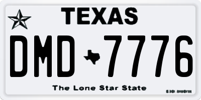 TX license plate DMD7776