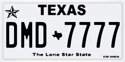 TX license plate DMD7777