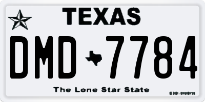 TX license plate DMD7784
