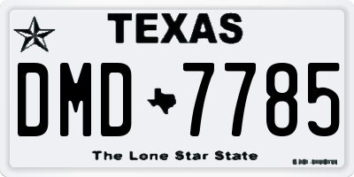 TX license plate DMD7785