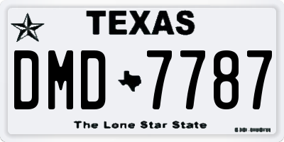 TX license plate DMD7787