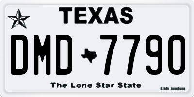 TX license plate DMD7790