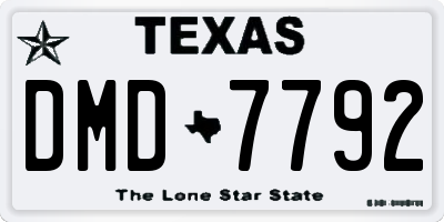 TX license plate DMD7792