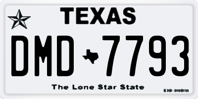 TX license plate DMD7793