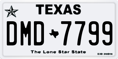 TX license plate DMD7799