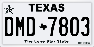 TX license plate DMD7803