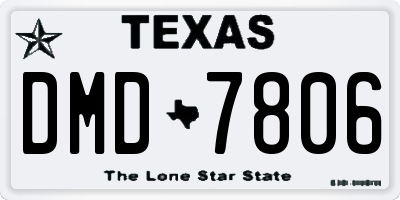 TX license plate DMD7806