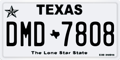 TX license plate DMD7808