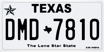 TX license plate DMD7810