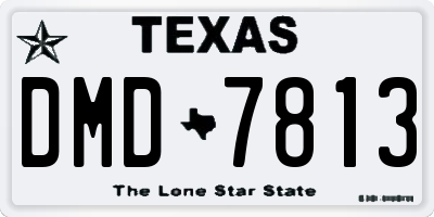 TX license plate DMD7813