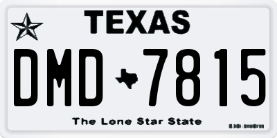 TX license plate DMD7815