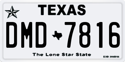 TX license plate DMD7816