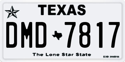 TX license plate DMD7817