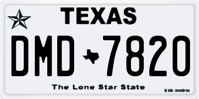 TX license plate DMD7820