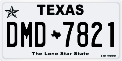TX license plate DMD7821