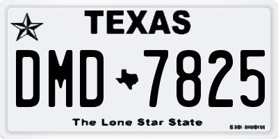 TX license plate DMD7825