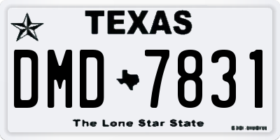 TX license plate DMD7831