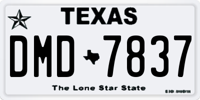 TX license plate DMD7837