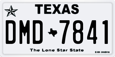 TX license plate DMD7841