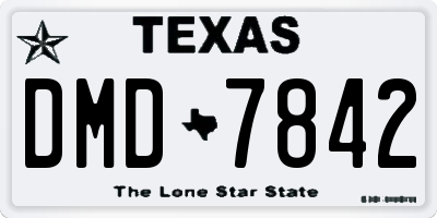 TX license plate DMD7842