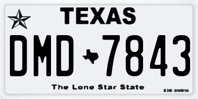 TX license plate DMD7843
