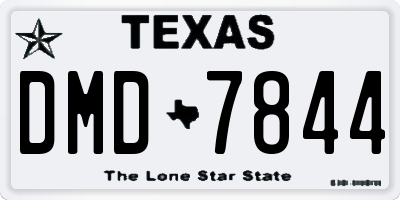 TX license plate DMD7844