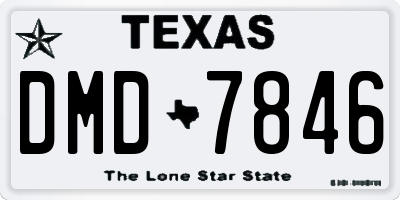 TX license plate DMD7846