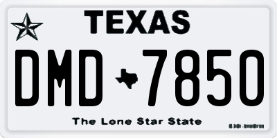 TX license plate DMD7850