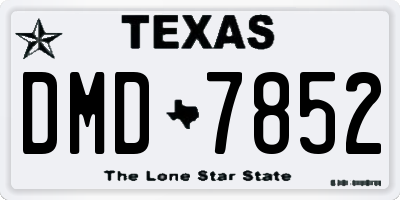 TX license plate DMD7852