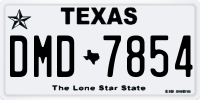 TX license plate DMD7854