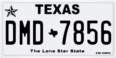 TX license plate DMD7856