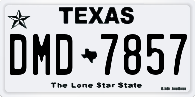 TX license plate DMD7857