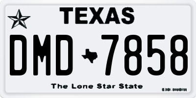 TX license plate DMD7858