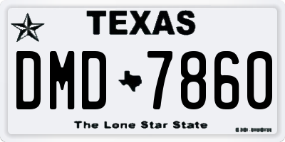 TX license plate DMD7860