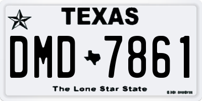 TX license plate DMD7861