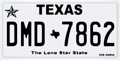 TX license plate DMD7862