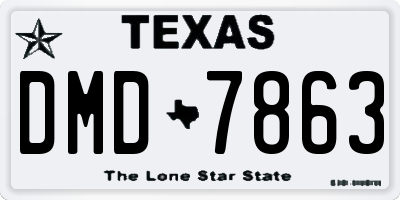 TX license plate DMD7863