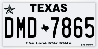 TX license plate DMD7865