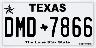 TX license plate DMD7866