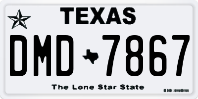 TX license plate DMD7867