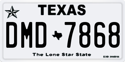 TX license plate DMD7868