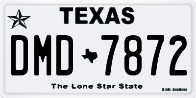 TX license plate DMD7872
