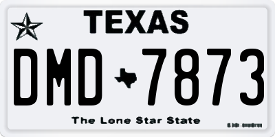 TX license plate DMD7873