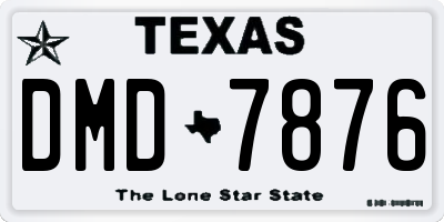 TX license plate DMD7876