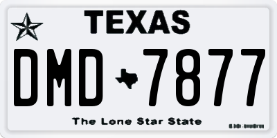 TX license plate DMD7877