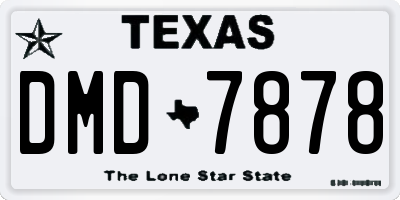 TX license plate DMD7878