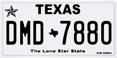 TX license plate DMD7880